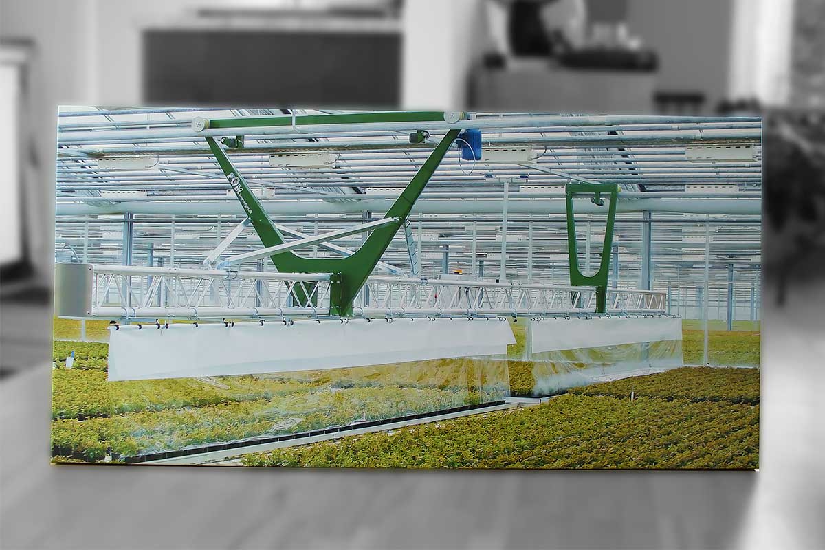 Kunst i firmaer med lærredstryk der viser maskiner