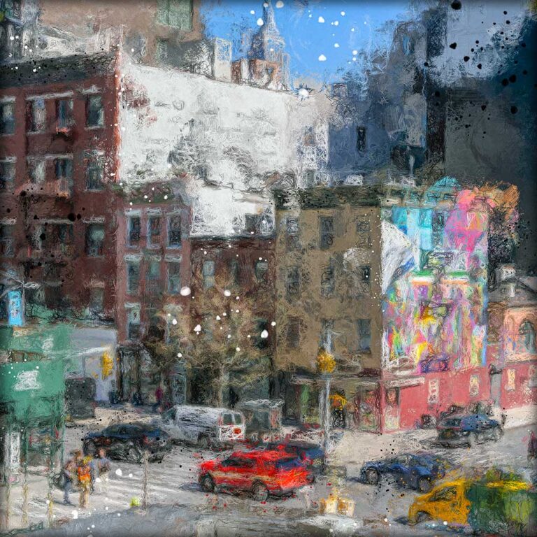 Canvas billede New York storby set fra High Line