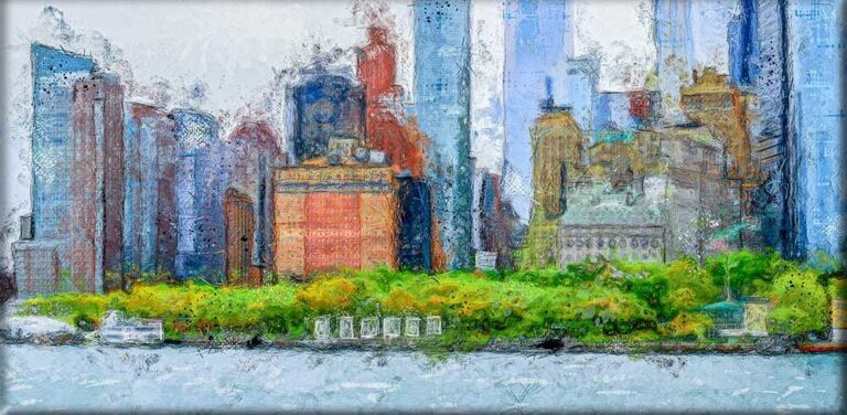 Lærredsbillede New York storby havn