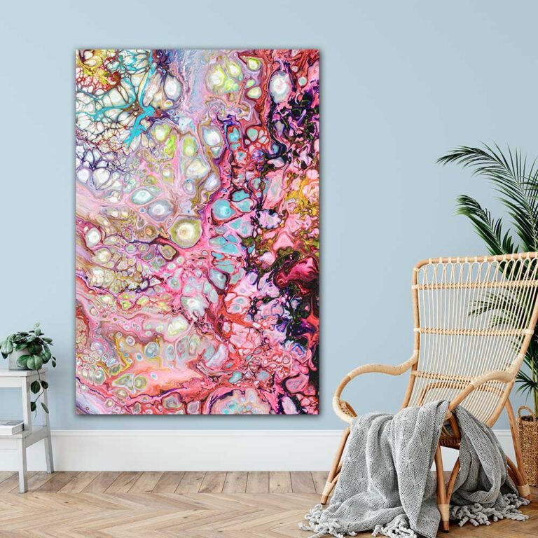 Abstrakt kunst til væggen i stuen