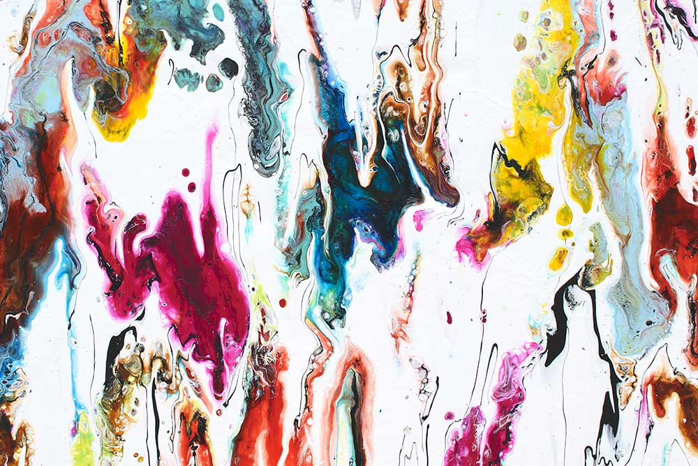 Detaljer af et stort maleri Alloy III 70x140 cm