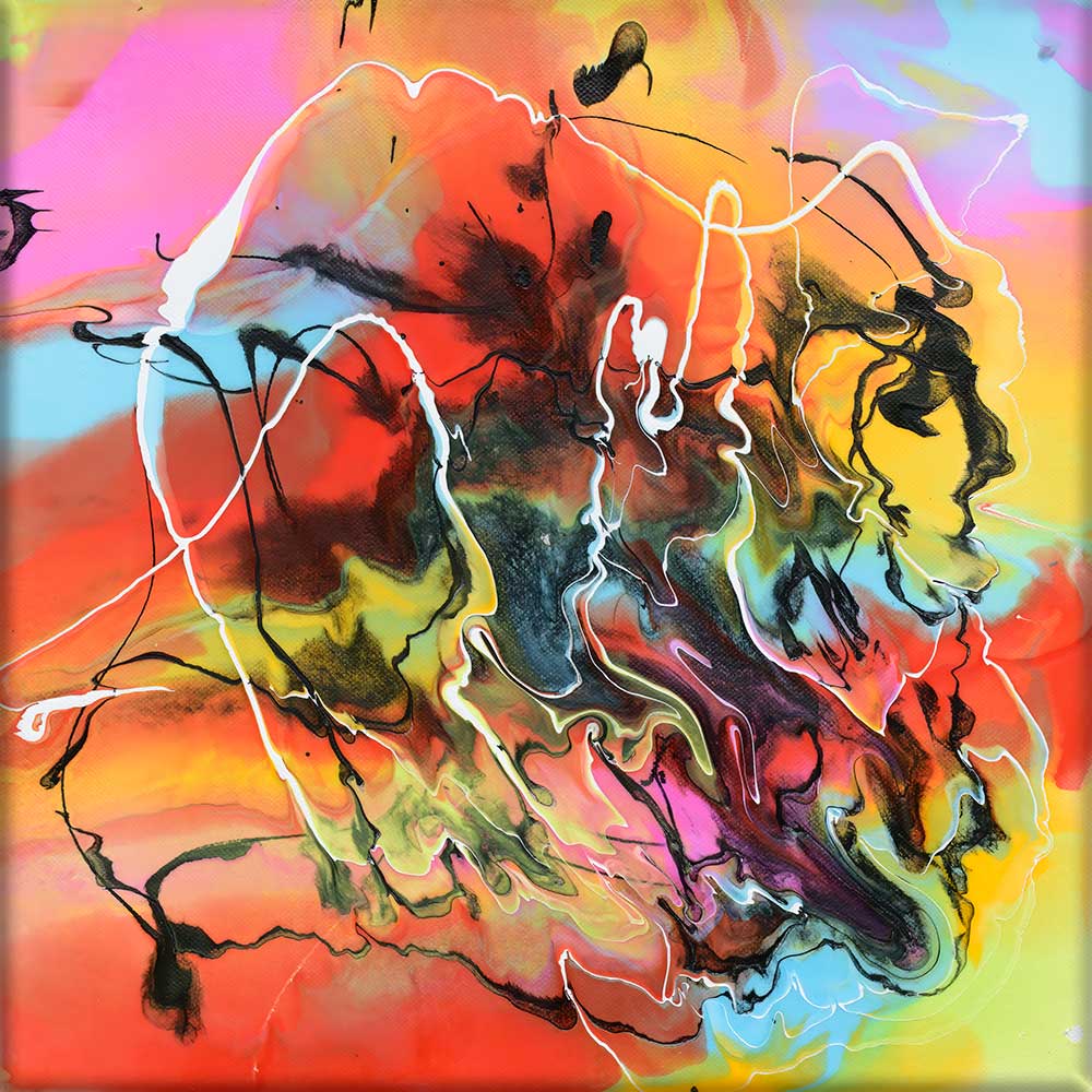 Vivid II – lille abstrakt akrylbillede