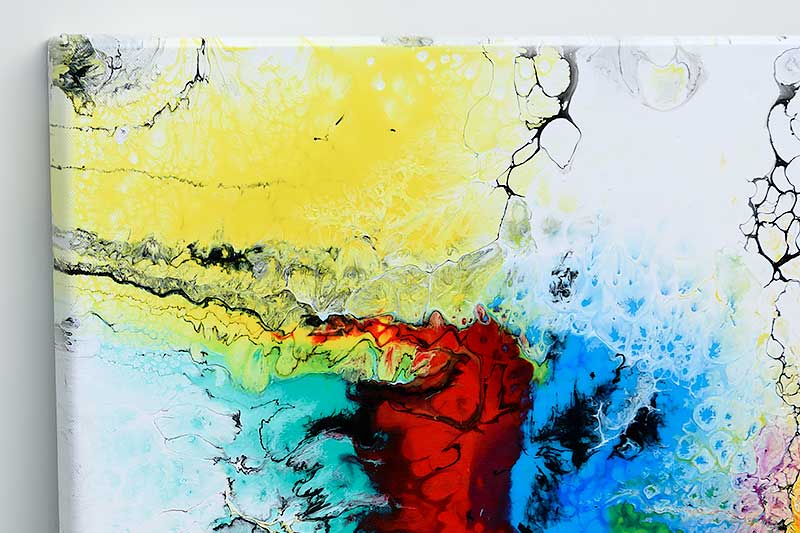 hjørneudsnit af stort maleri Elevation III 80x180 cm