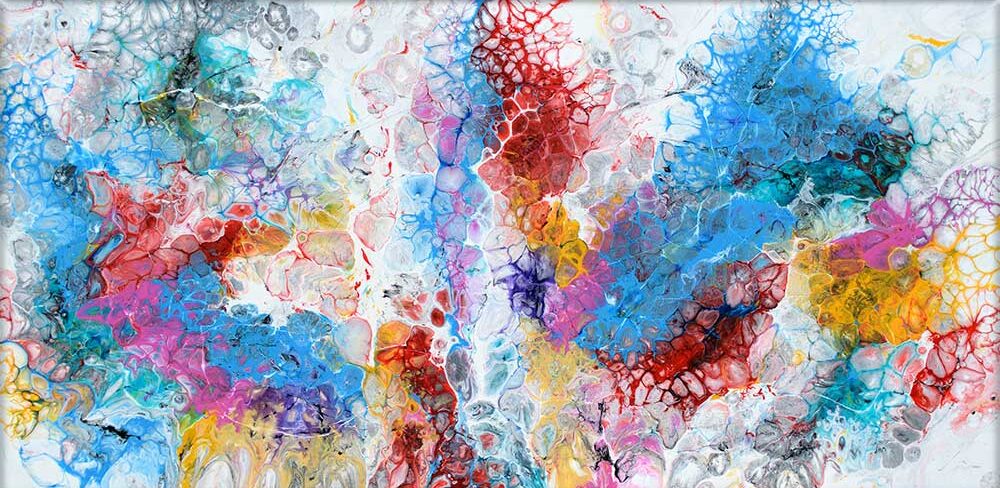 Farverigt maleri på lærred Unbound II 70x140 cm