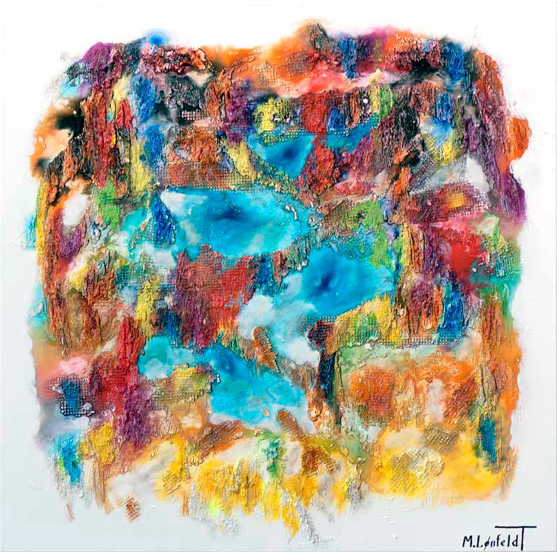Unikt akrylmaleri Nature Colors II 100x100 cm