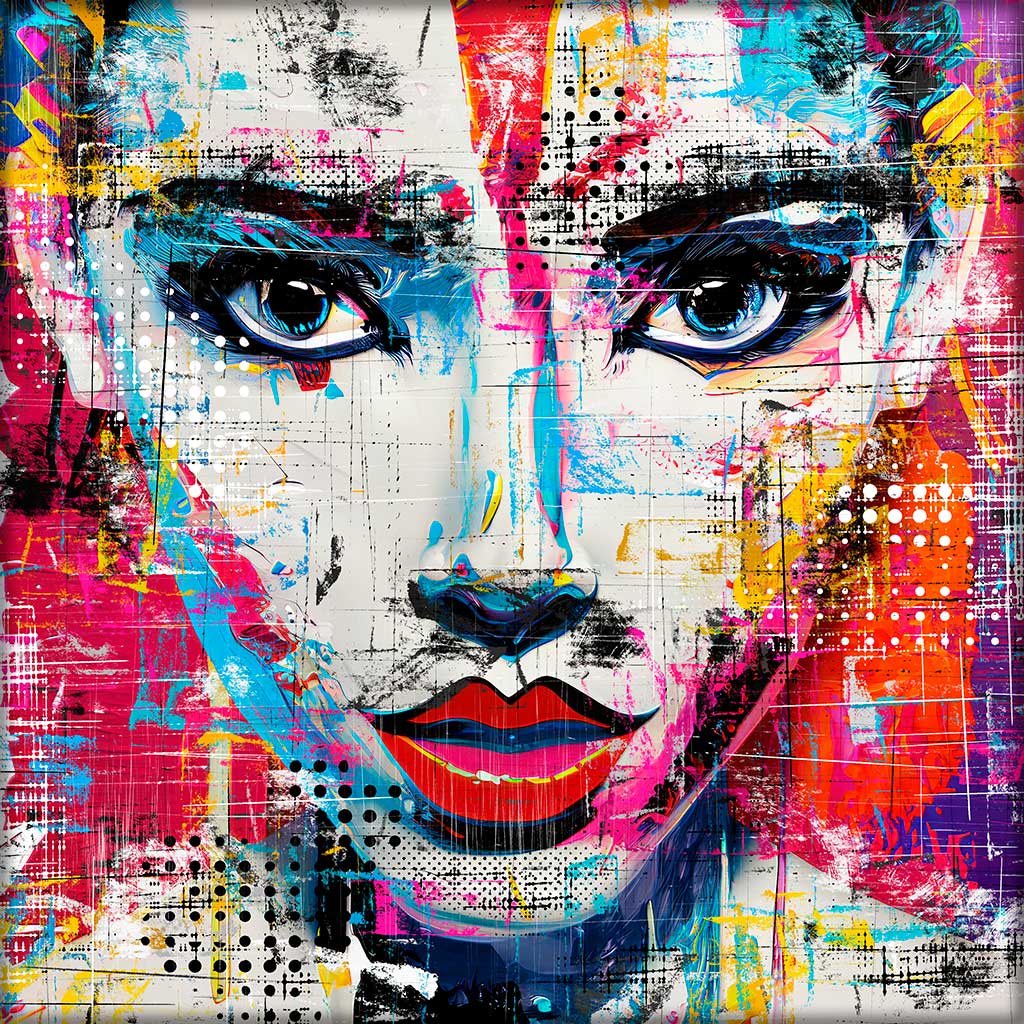 Tryk på lærred pop art woman II