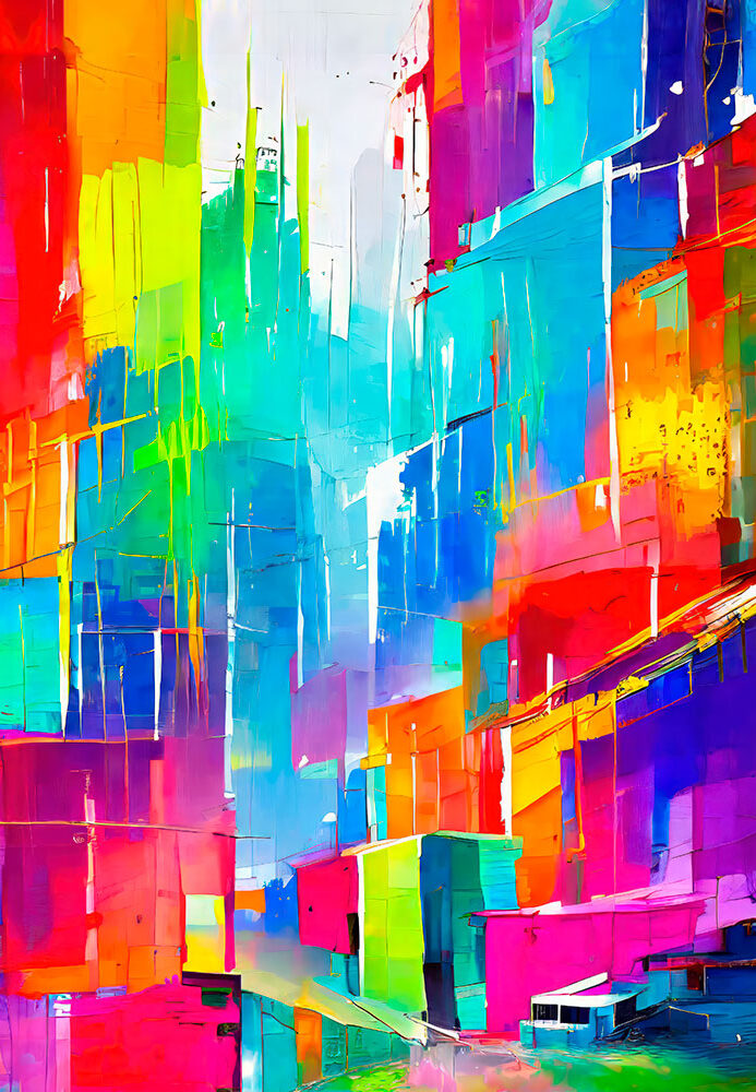 Farverig kunst plakat Hues I