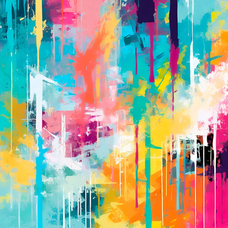 Farverig kunstplakat Drift II