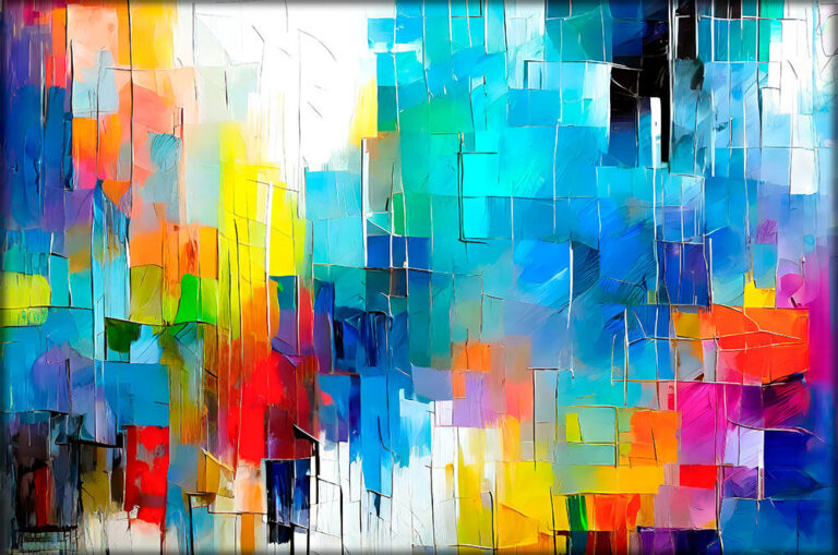 Moderne abstrakt lærredsprint Tiles III