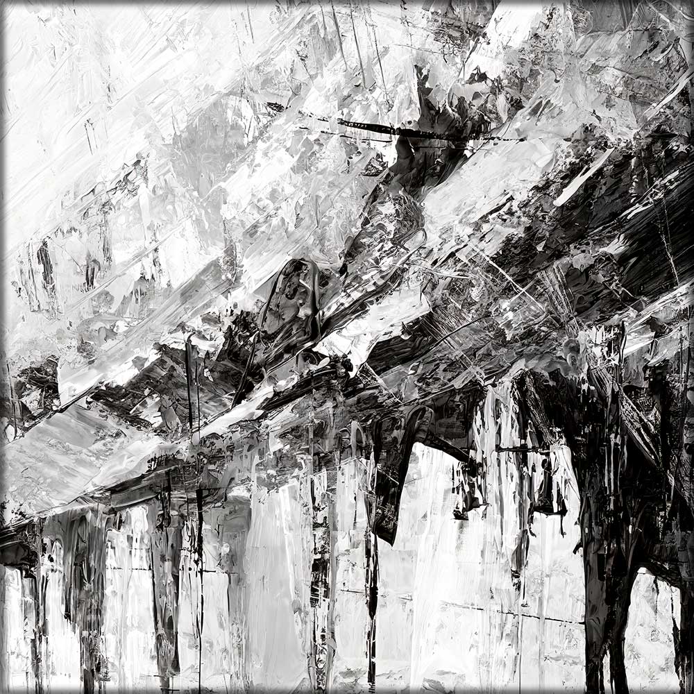 Sort hvid lærredsbillede Charcoal II