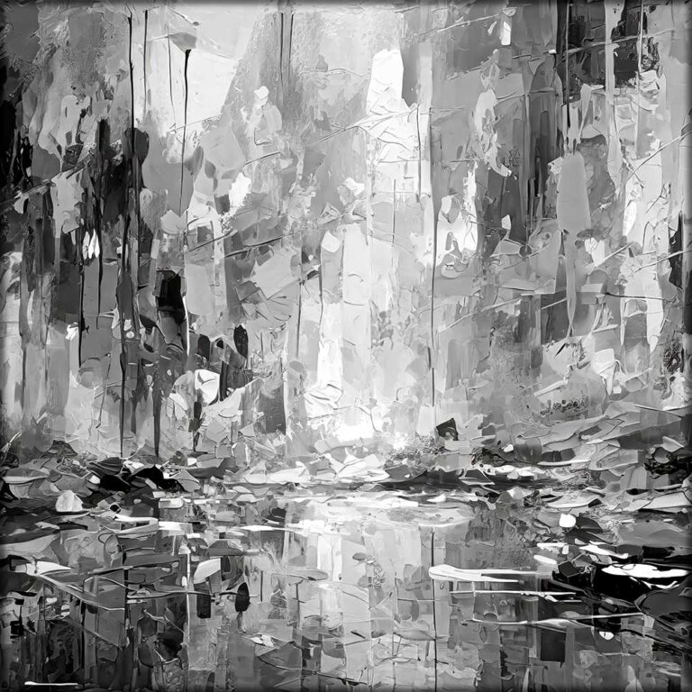 Sort hvid lærredsbillede Reflect II