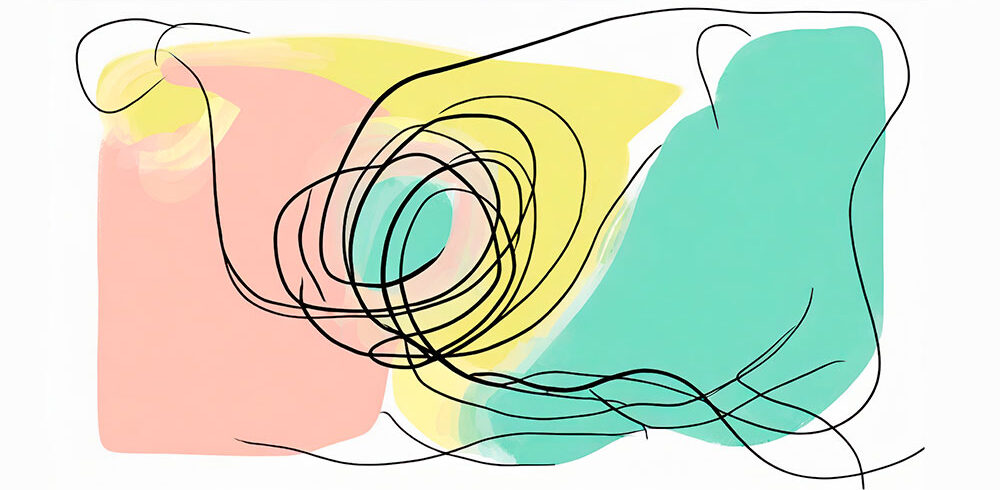 Stor plakat minimalistisk Doodles IV