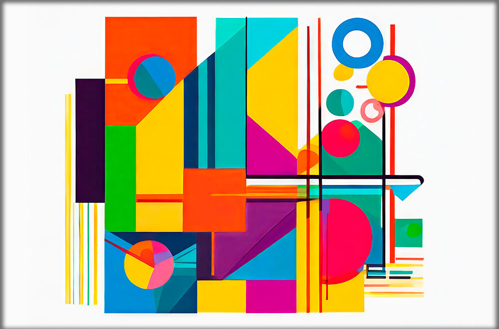 Abstrakt lærredsprint bauhaus Mosaic III