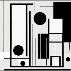 Bauhaus canvas billede sort hvid Pipes III
