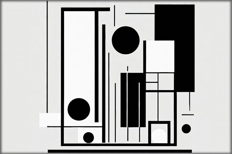 Bauhaus canvas billede sort hvid Pipes III