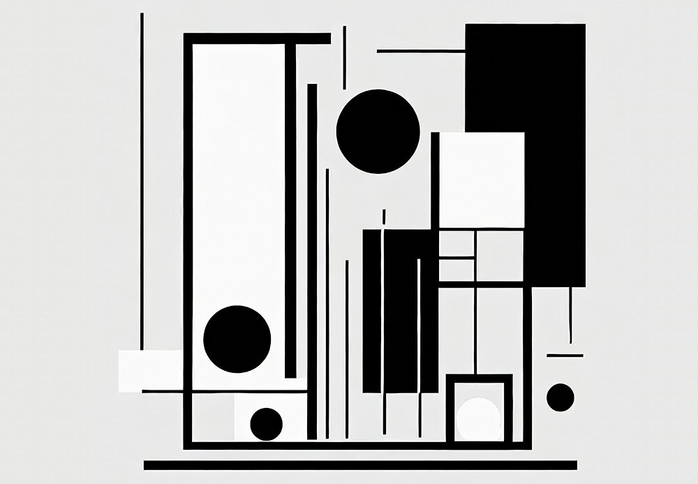 Bauhaus plakat sort hvid Pipes III