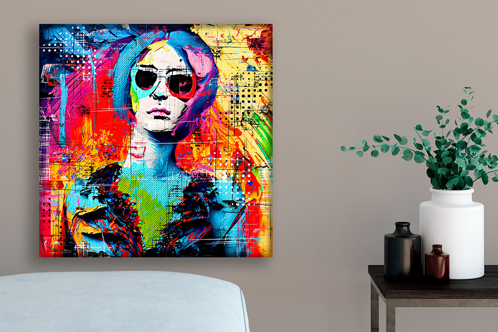 Pop art kunst på lærred