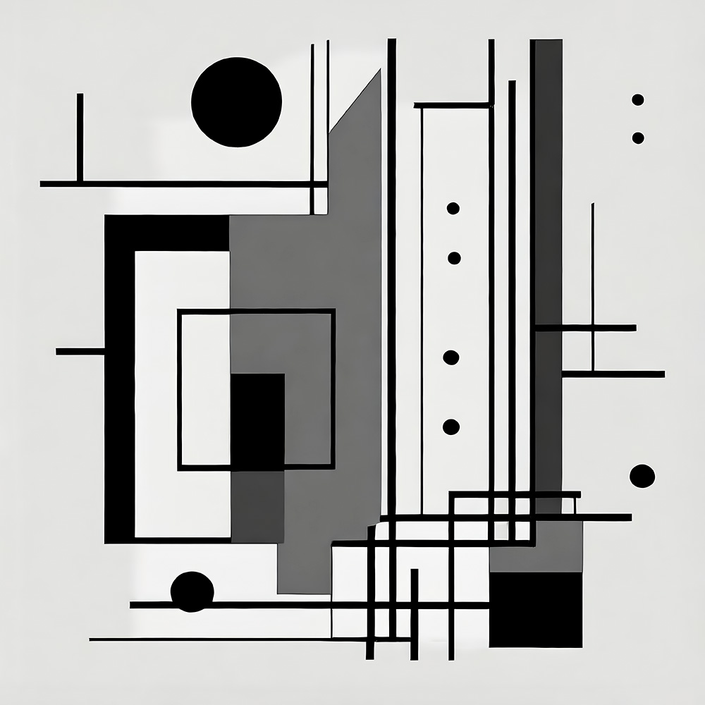 Sort hvid bauhaus plakat Pipes II