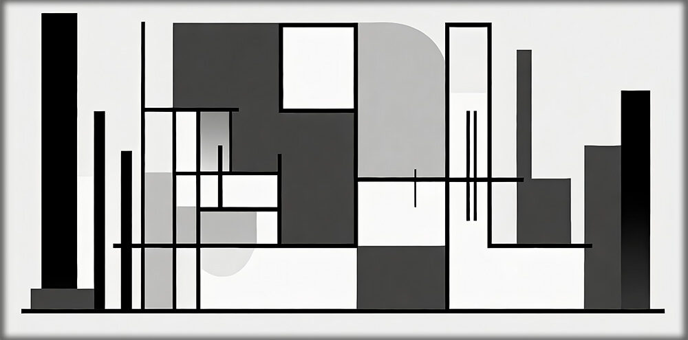 Stort sort hvid bauhaus billede Pipes IV