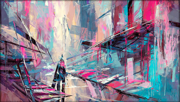 Digital kunst på lærred Vision I