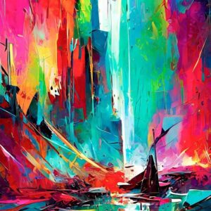 Beacon III - farverig kunst canvas billede