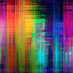 Glitch art kunst på lærred Flaw I
