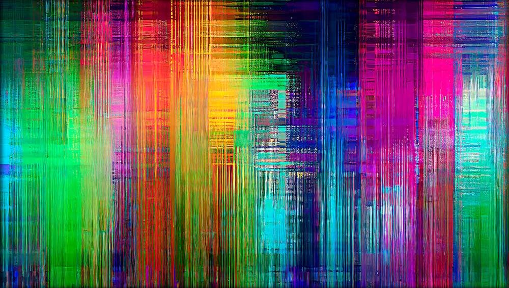 Glitch art kunst på lærred Flaw I