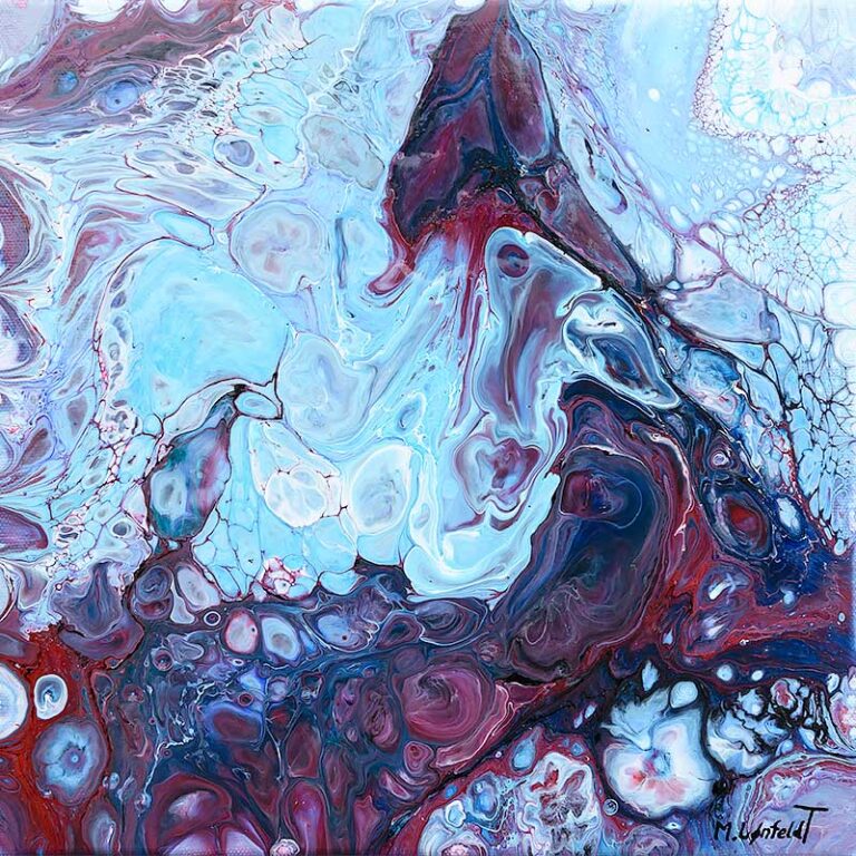 Farverigt lille kunstmaleri Azure I