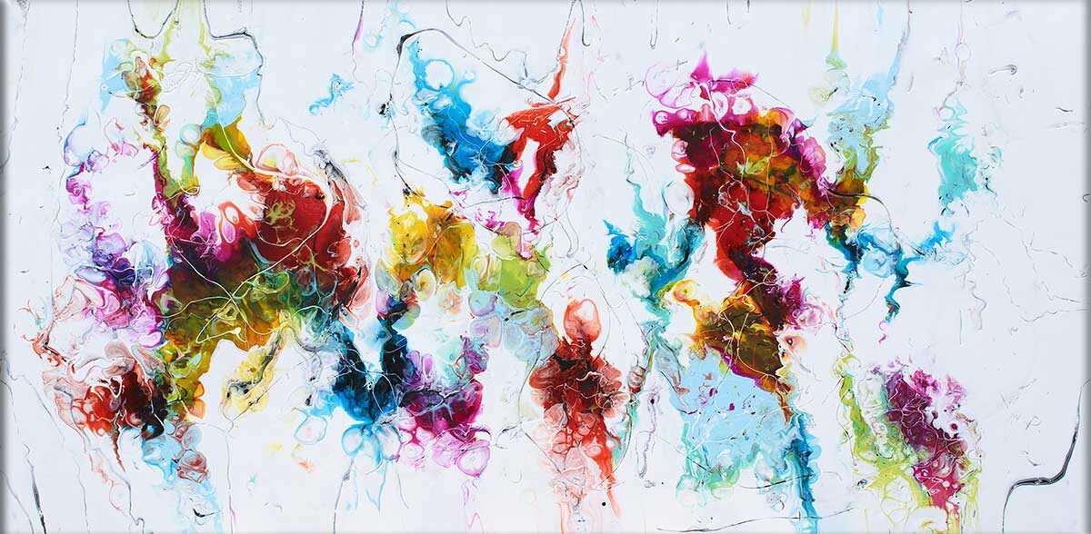Maleri kunst farverigt Stellar IV
