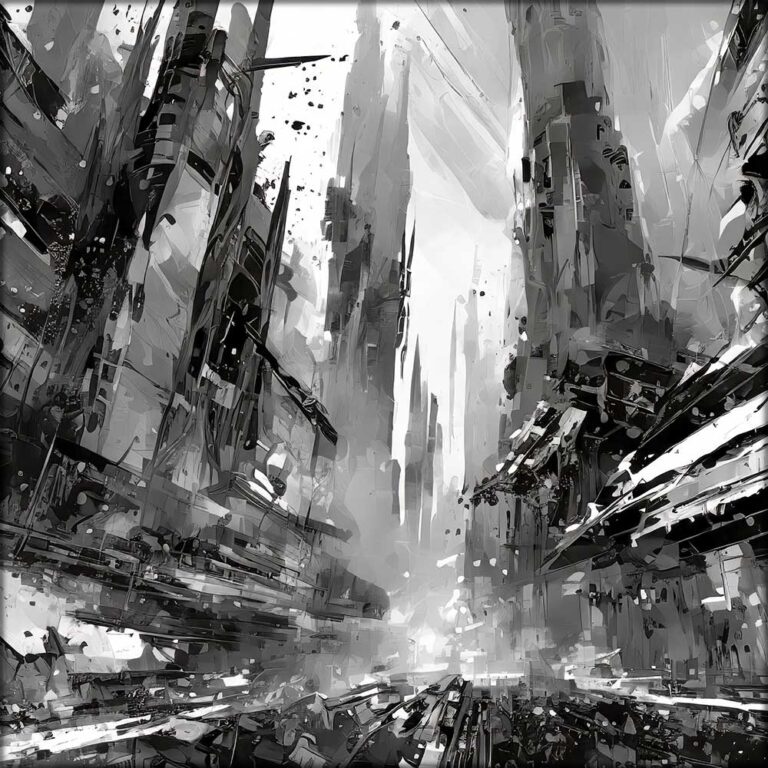 Sort hvid lærredstryk Graphite IV