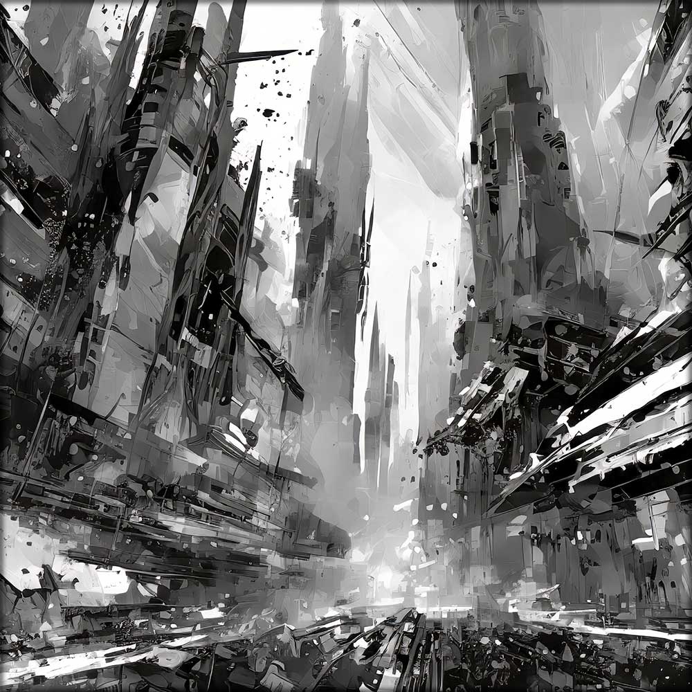 Sort hvid lærredstryk Graphite IV