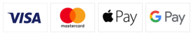 Betaling med VISA Mastercard Apple Pay Google Pay