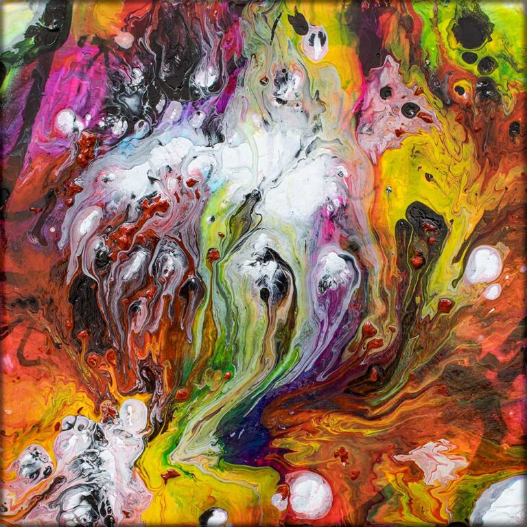 Abstrakt lille akrylbillede Burst II