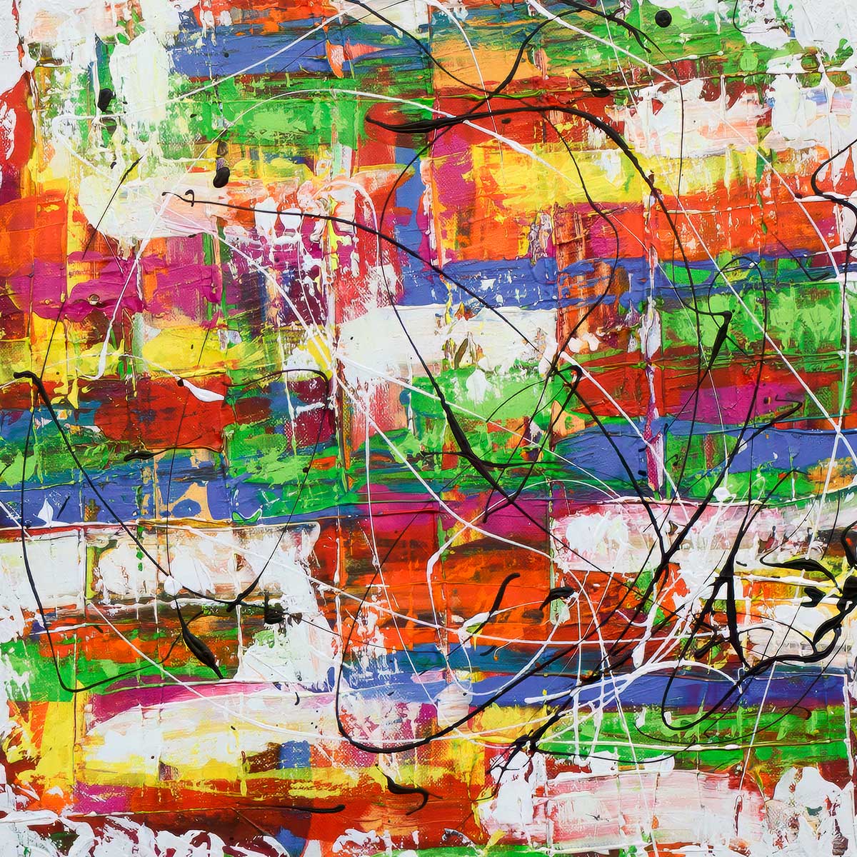 Vibrant IV - farverigt lærredsbillede