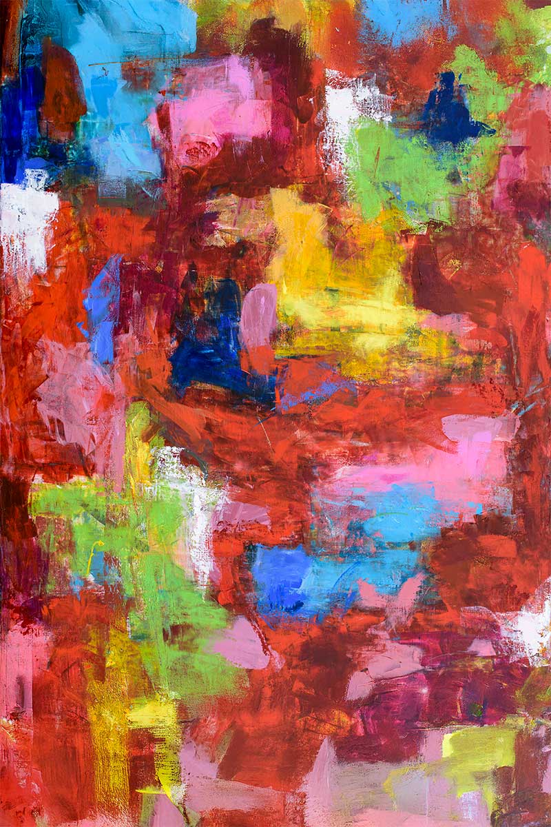 Intuition II – canvas billede i røde farver