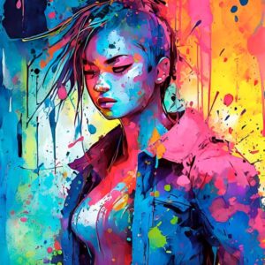 Liberate I - farverig kunstplakat