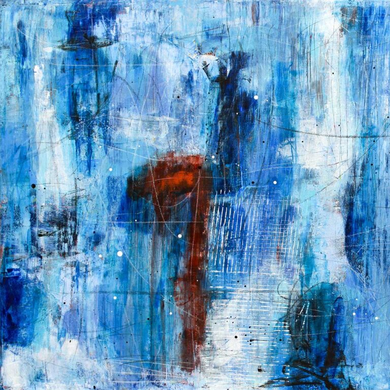 Tides II - moderne kunstplakat blå